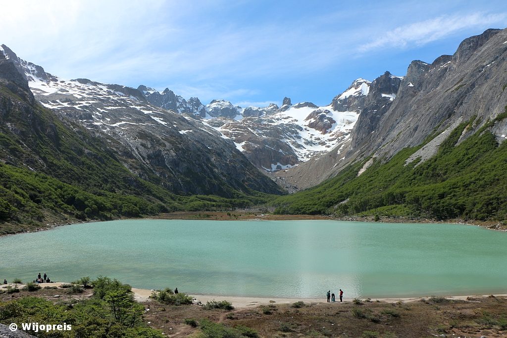 Het smaragd groene gletsjermeer Laguna Esmeralda